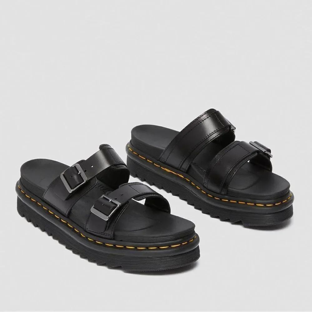 Dr. Martens MYLES BRANDO LEATHER BUCKLE SLIDE SANDALS new sz 11
